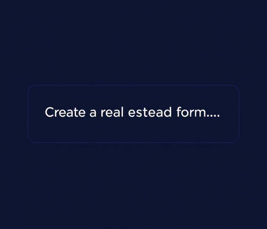 Prompt box with 'Create a real estate lead form'